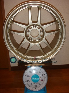 TAKECHI PROJECT RACING HART CP-035 17inch 8J offset+45mm PCD114.3mm-5H 重量計測画像